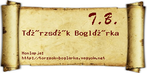 Törzsök Boglárka névjegykártya