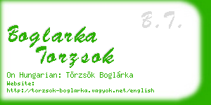 boglarka torzsok business card