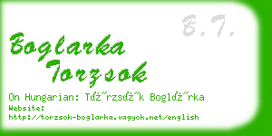 boglarka torzsok business card